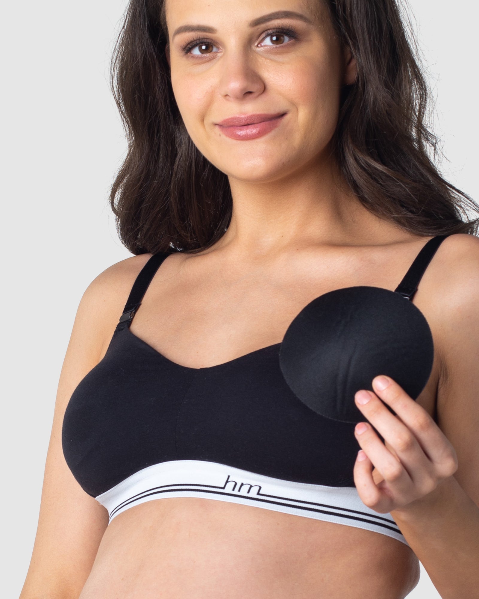 ICON COTTON BLACK T-SHIRT NURSING BRA - WIREFREE