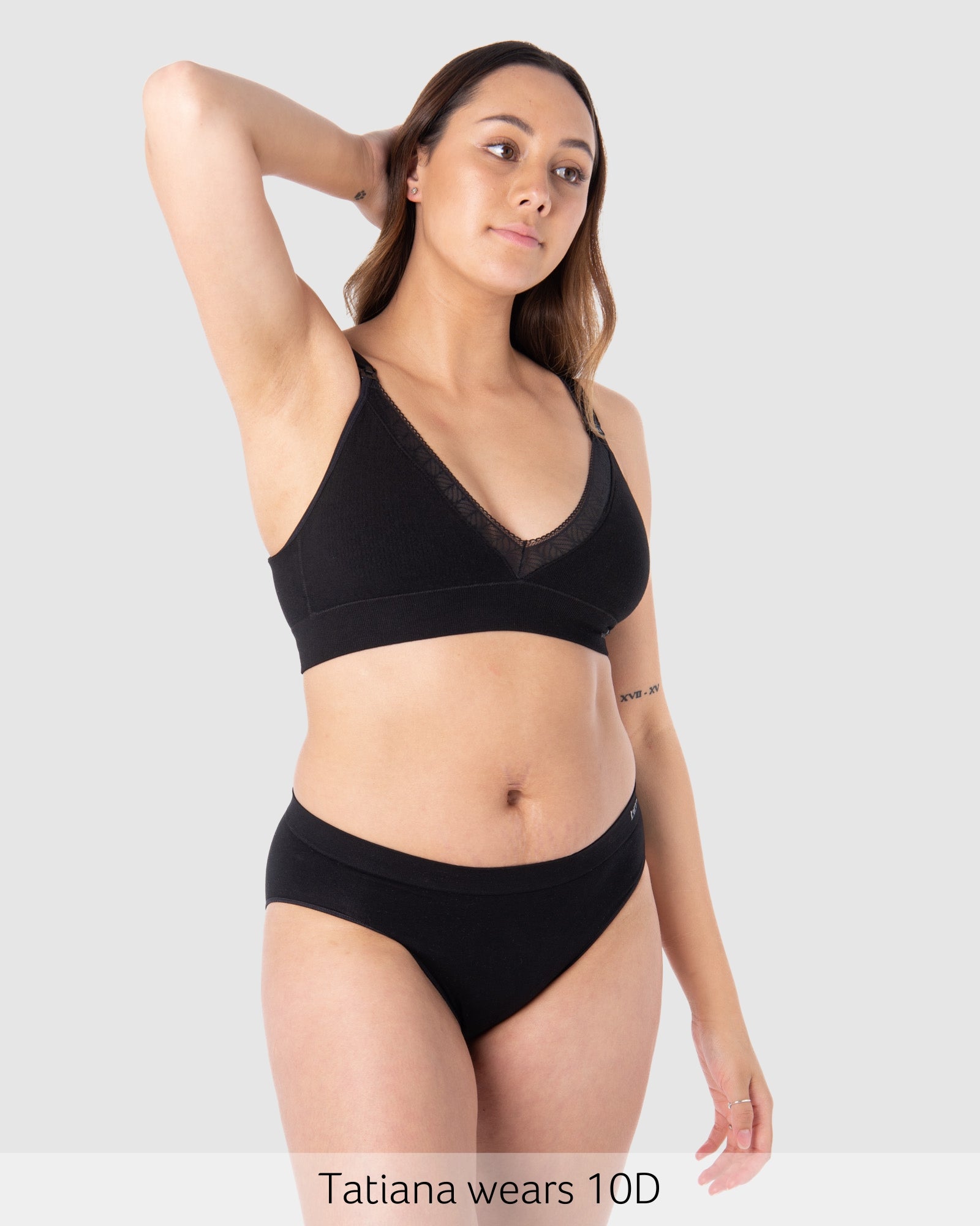 Caress Bamboo Wirefree Nursing Bra in Black