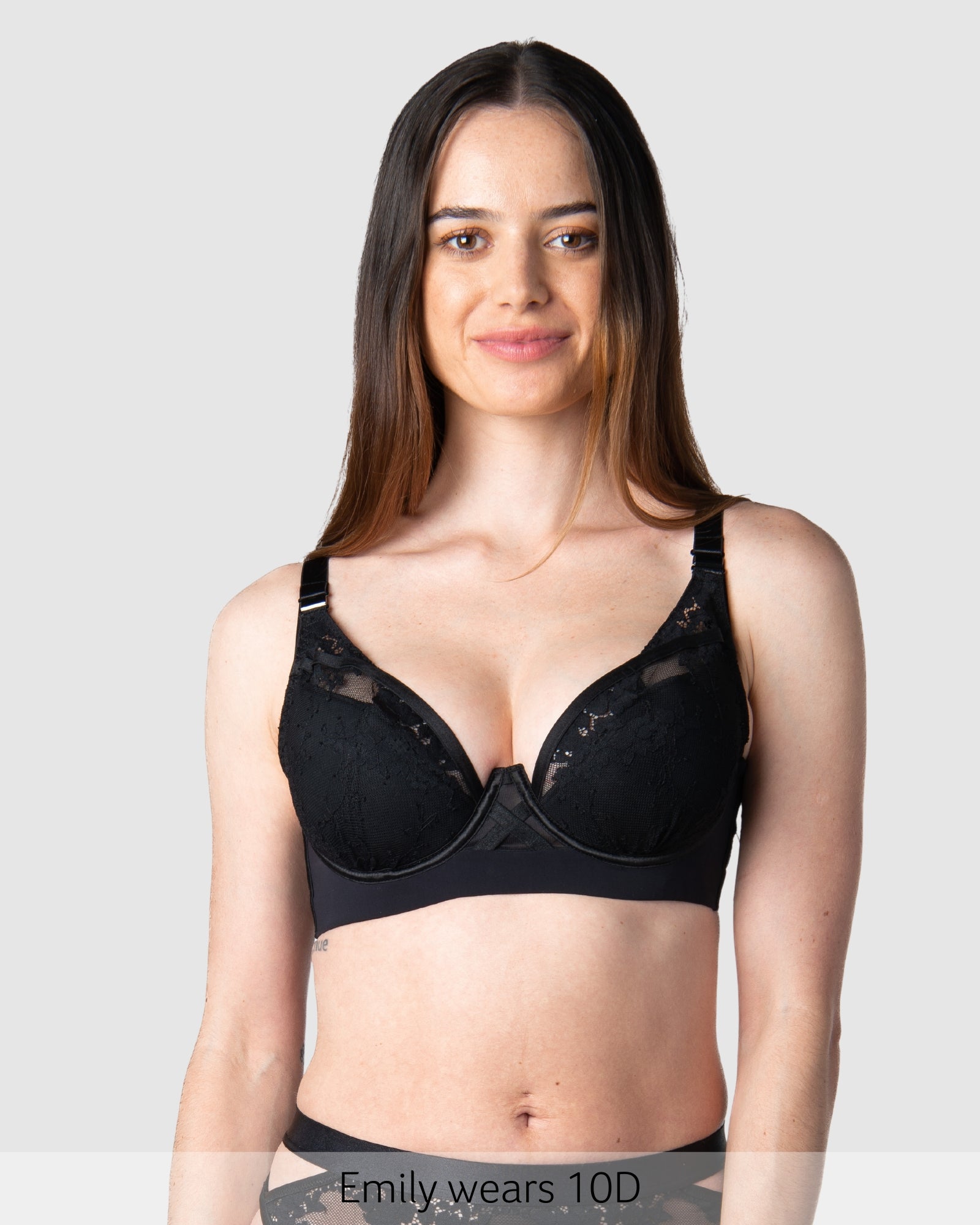 Goddess flexi underwire plunge nursing bra in Black