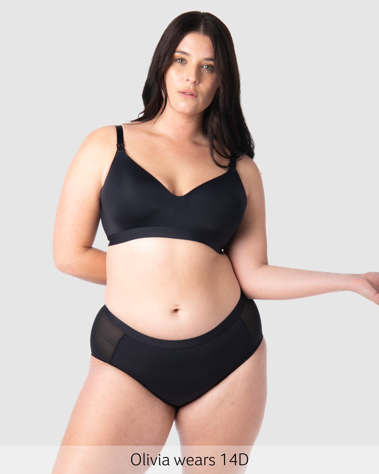 Infinite Wirefree Contour Nursing Bra in Black