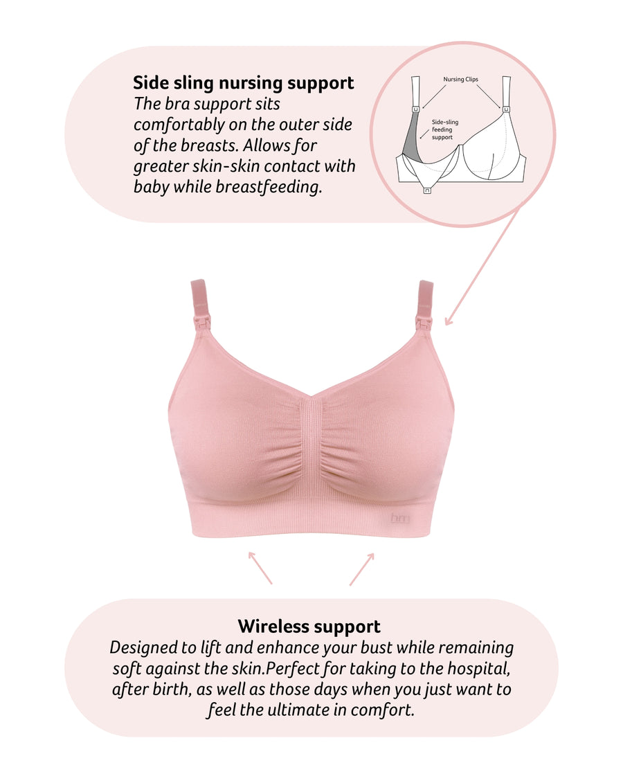 Technical features on My Necessity Wirefree Nursing Bra in Blush