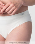 Close up of My Necessity Seamless Maternity Brief in Ivory