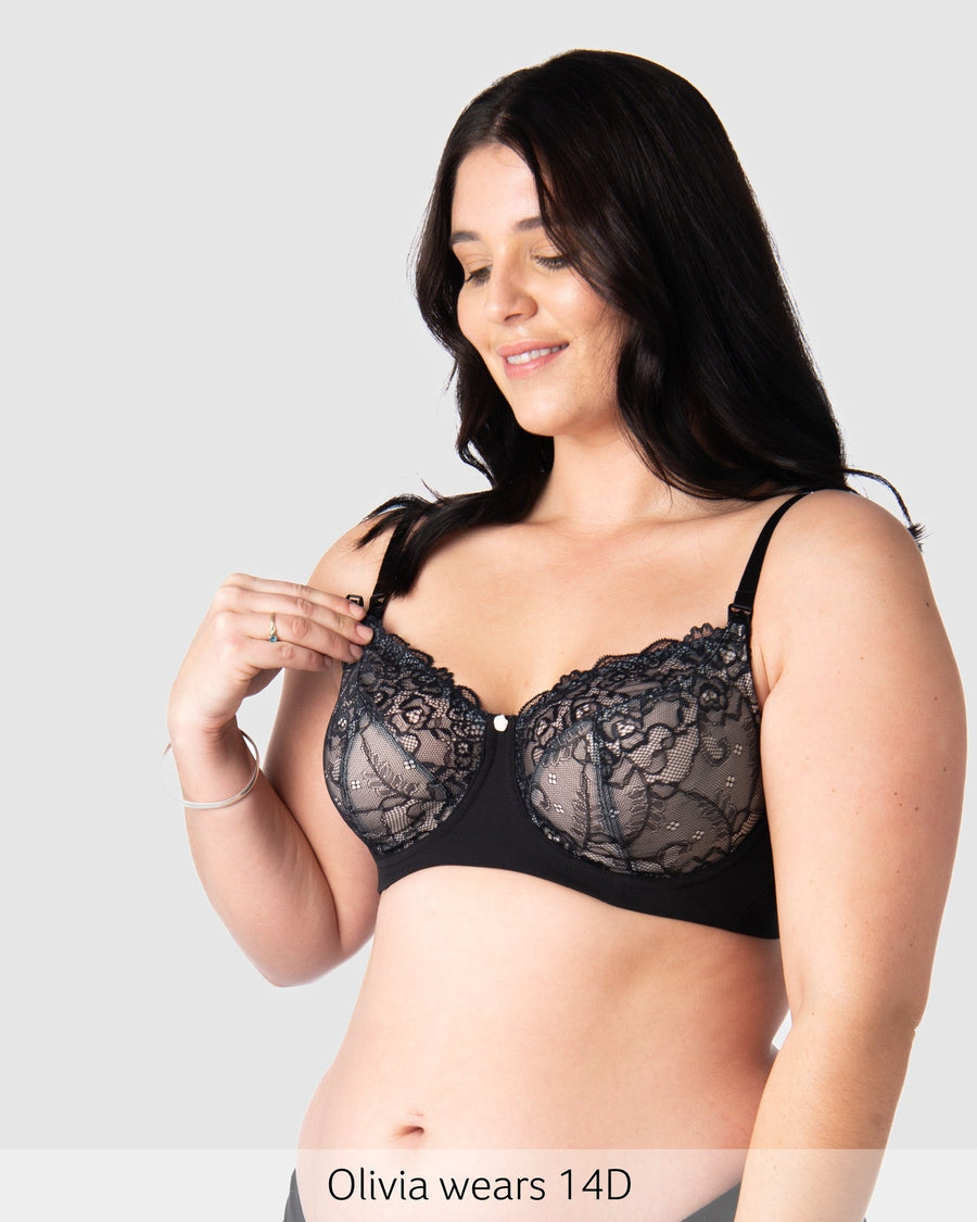 Nursing clip of Temptation Nursing Bra with Flexi underwire in Black