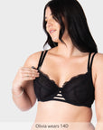 Magentic Nursing Clip featured on True Luxe Flexi Underwire Nursing Bra in Black