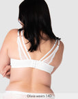 Back of True Luxe Flexi Underwire Nursing Bra in White