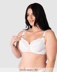 Magentic Nursing CLip on True Luxe Flexi Underwire Nursing Bra in White