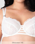 Close up of True Luxe Flexi Underwire Nursing Bra in White