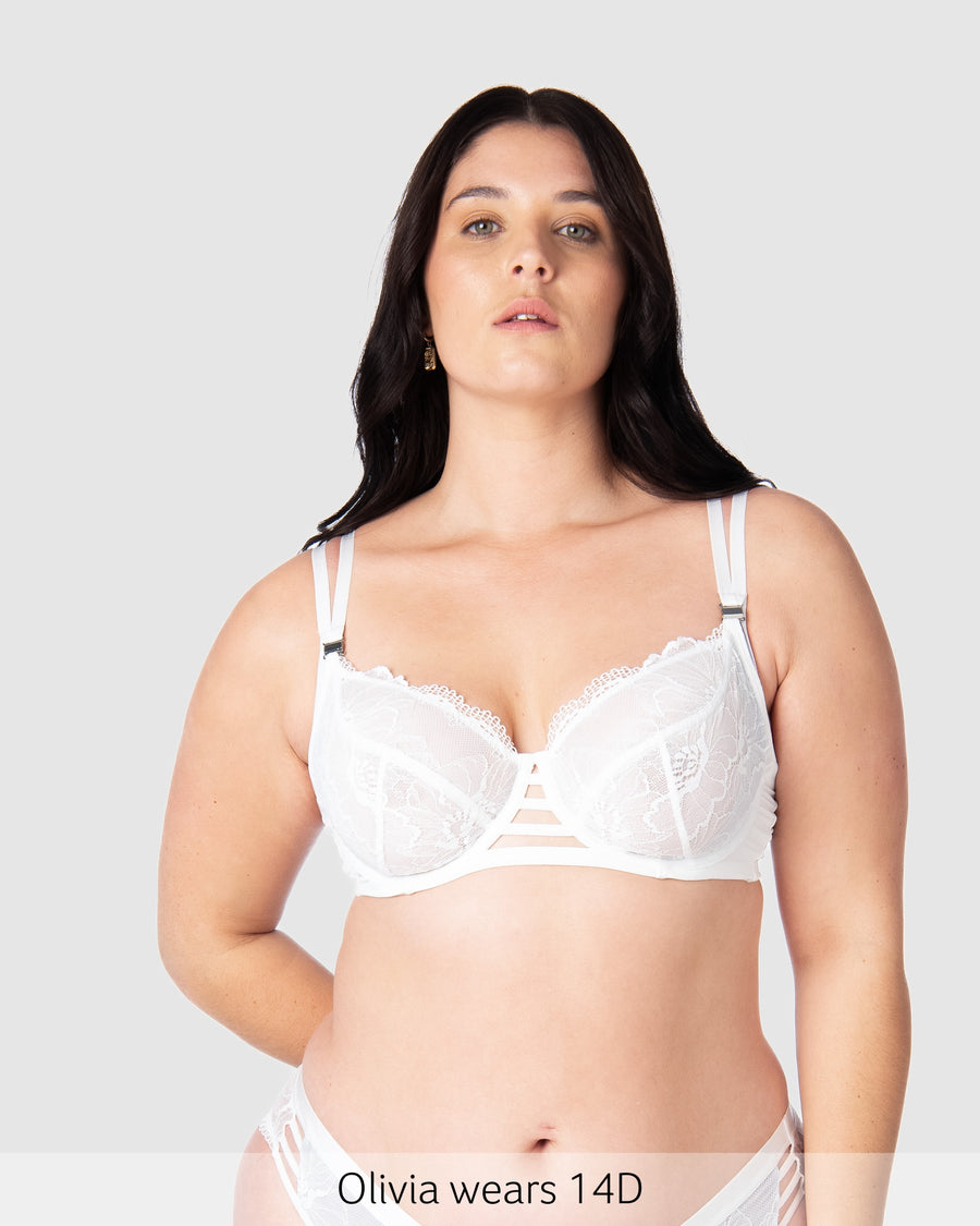 True Luxe Flexi Underwire Nursing Bra in White