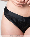 Close up of Warrior Maternity Bikini Brief in Black