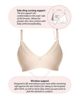 Technical features of Caress Bamboo Nursing Bra in Oat