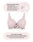 Tecnical features of Temptation Nursing Bra with Flexi Underwire in Bloom
