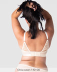 Back of Warrior Wirefree Soft Cup Nursing Bra in Ivory
