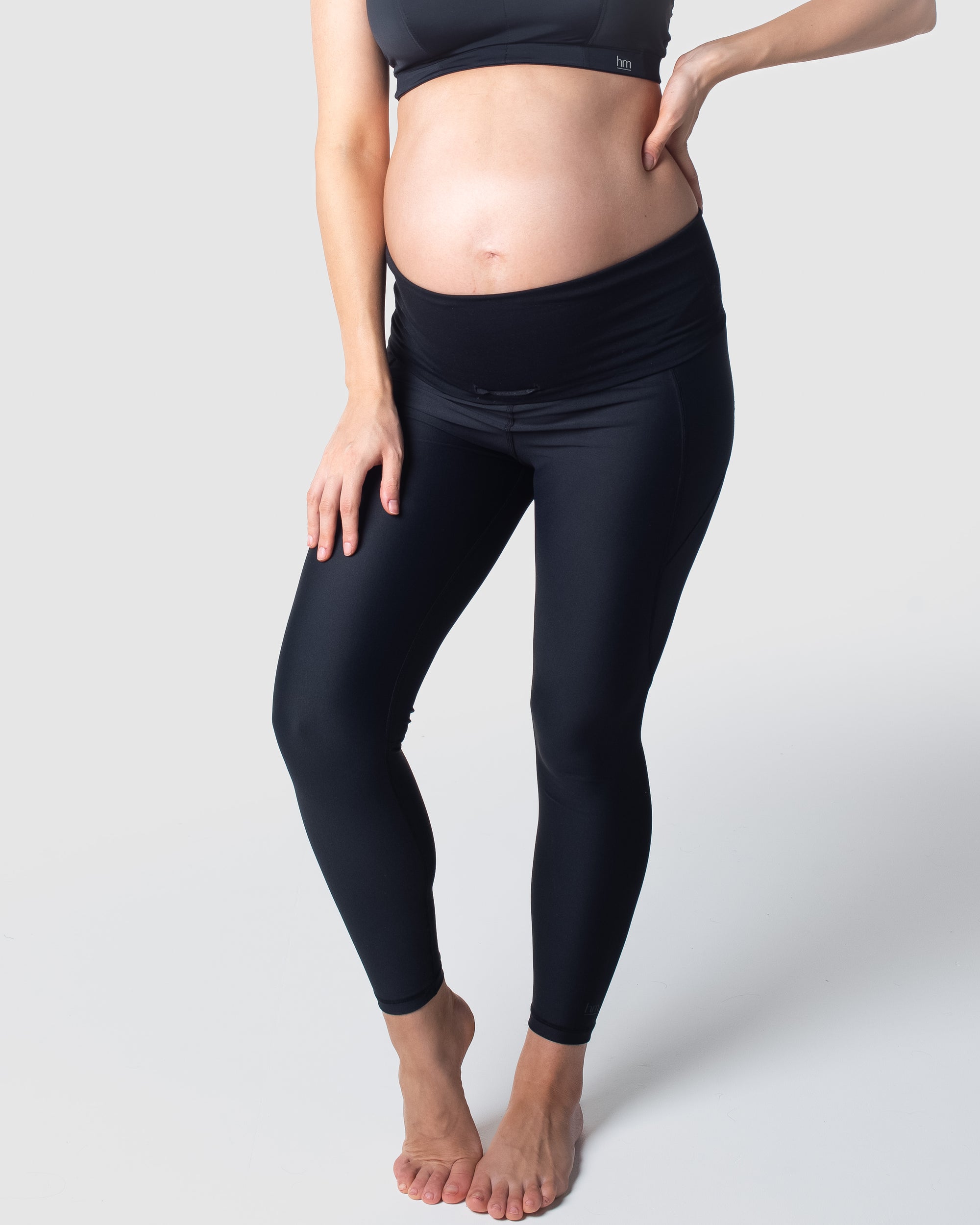 HOTMILK FOCUS BLACK MATERNITY PREGNANCY SPORTS LEGGINGS