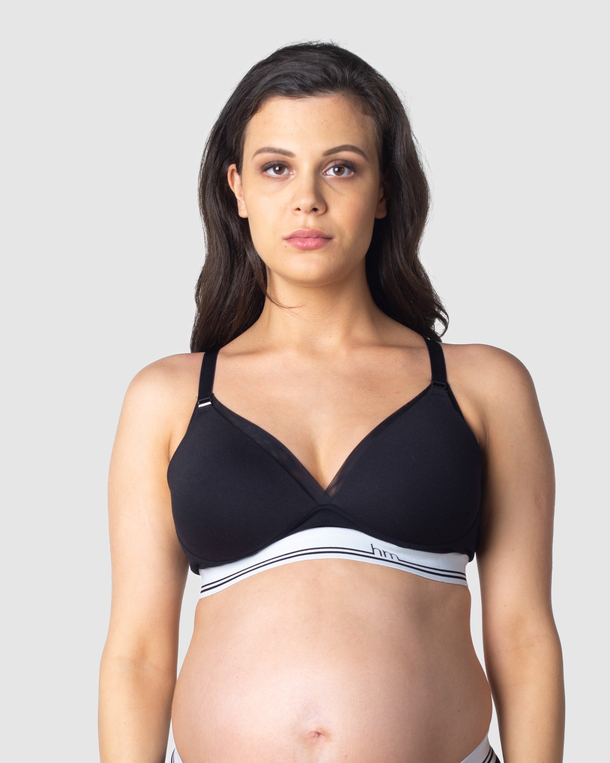 HOTMILK ICON COTTON BLACK  T-SHIRT NURSING MATERNITY BRA - WIREFREE